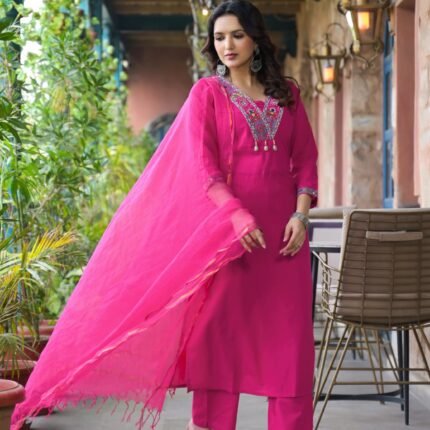 Rajvira Cottan  Kurti Pant set With Duppata